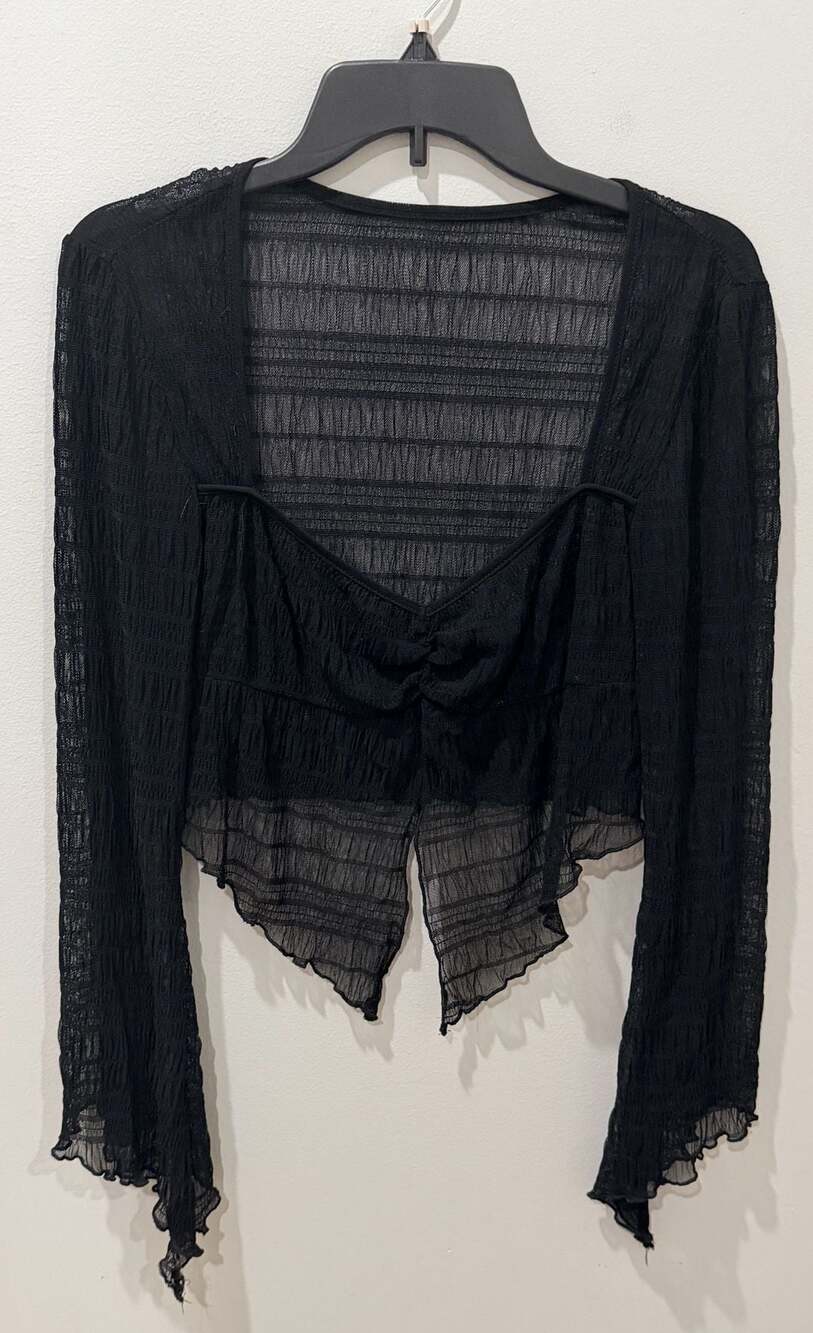Mesh Long Sleeve Top Size S Black Fairy goth